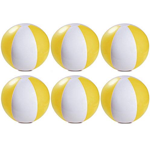 eBuyGB Pack of 6 Inflatable Colour Beach Ball 22 cm / 9