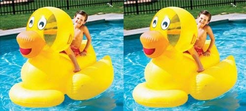 2) Swimline 9062 Inflatable Swimming Pool Giant Ducky Ride-On Floating Toy Rafts