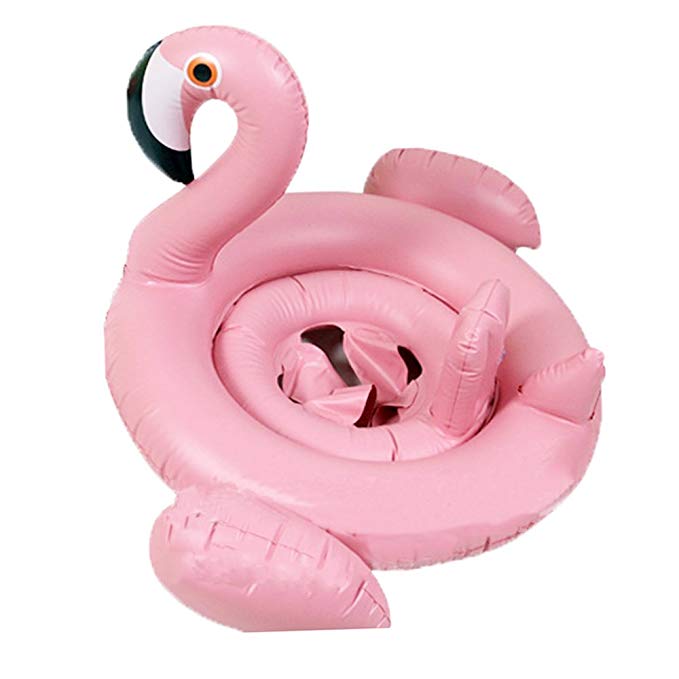 Sealive Home Pink Inflatable Flamingo Swimming Float Boat,Pool Baby Bath Party Decoration Water Swim Toys Tool Ring for 8-48 Months Baby