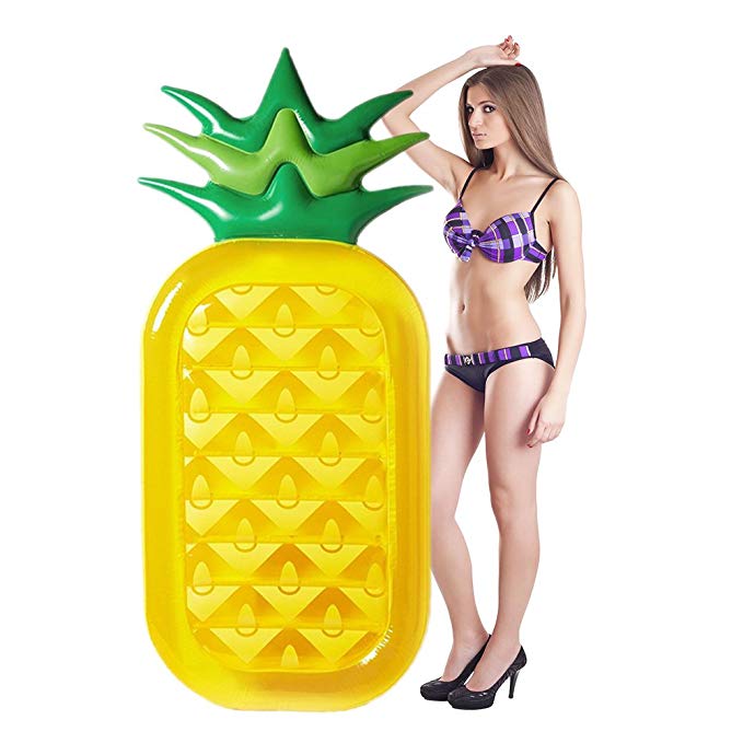 Sakiyr 70 Inch Pineapple Inflatable Pool Float Rafts Outdoor Swimming Floatie Lounge Pool Party decoration Toys for Adults and Kids