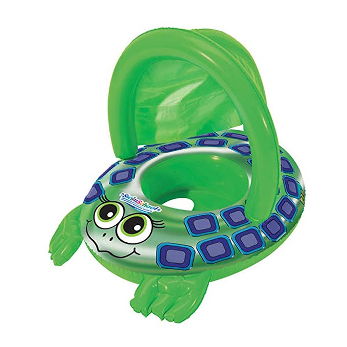 SwimSchool Sea Turtle Baby Boat with Removable Sun Shade
