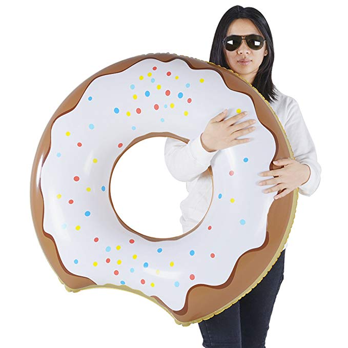 Donut Float, Inflatable Donut Pool Float of Chocolate, Pool or Beach Toy for Kids, Donut Ring of 33 Inches
